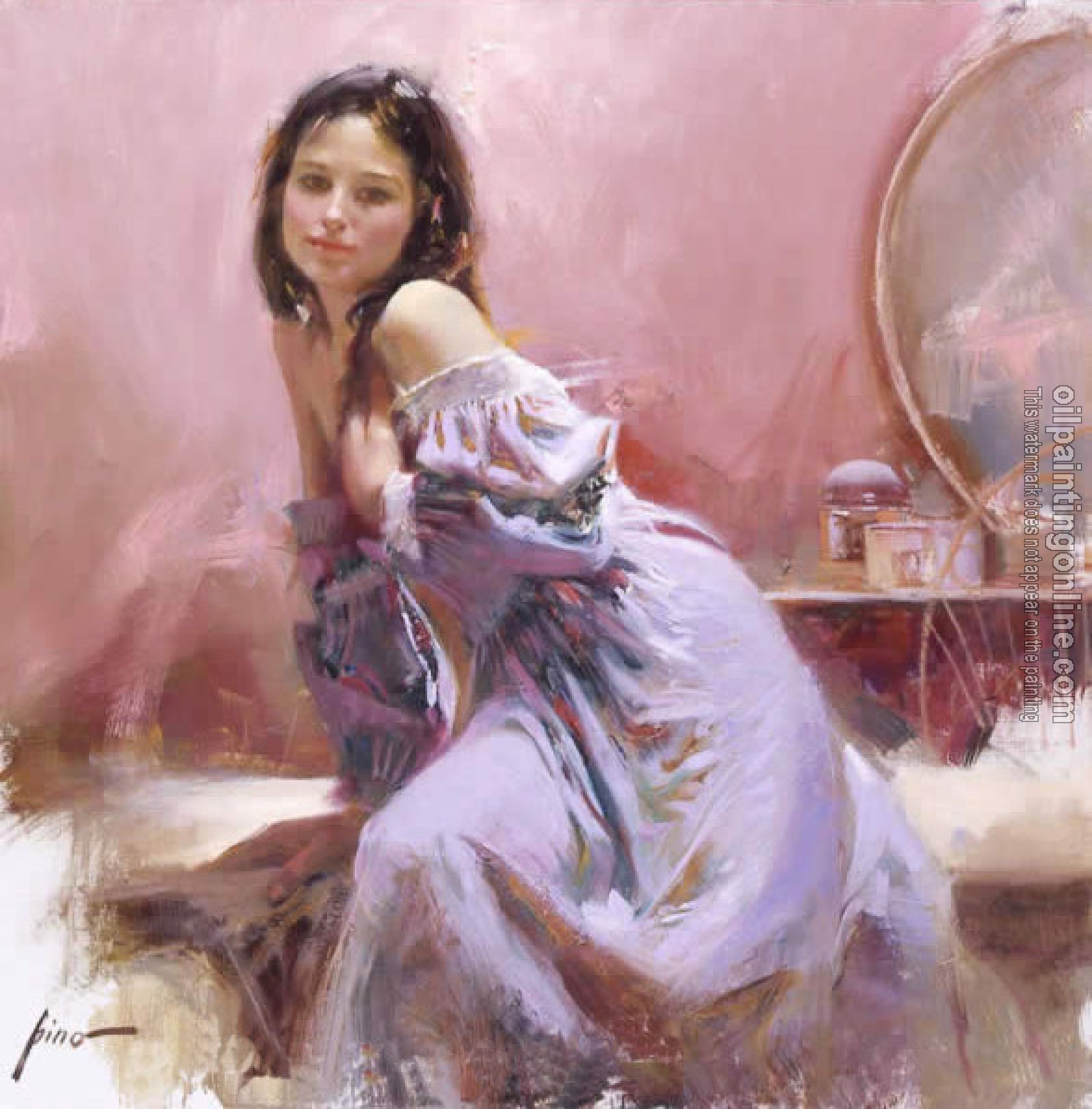 Pino Daeni - Impression oil painting.
